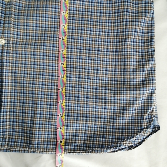 Ralph Lauren Men's Check Plaid Button Down Blue, White, and Brown Large - Picture 15 of 16
